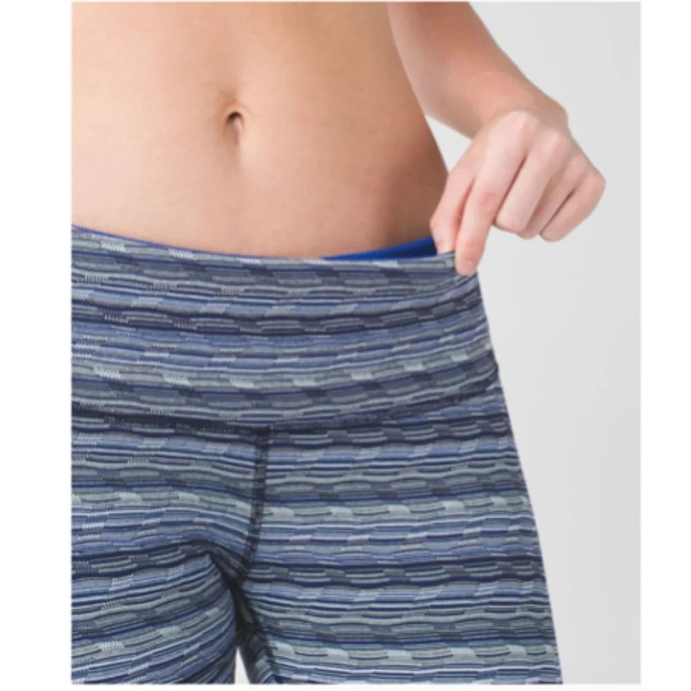 LULULEMON Wunder Under Pant III Space Dye Twist Sapphire Blue Size 4